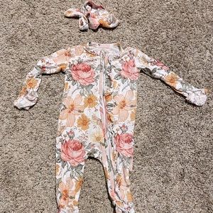 Baby footed pajamas.